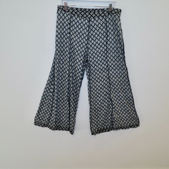 Saturday Sunday Anthropologie Wide Leg Cropped Pants Size Large - Picture 8 of 11